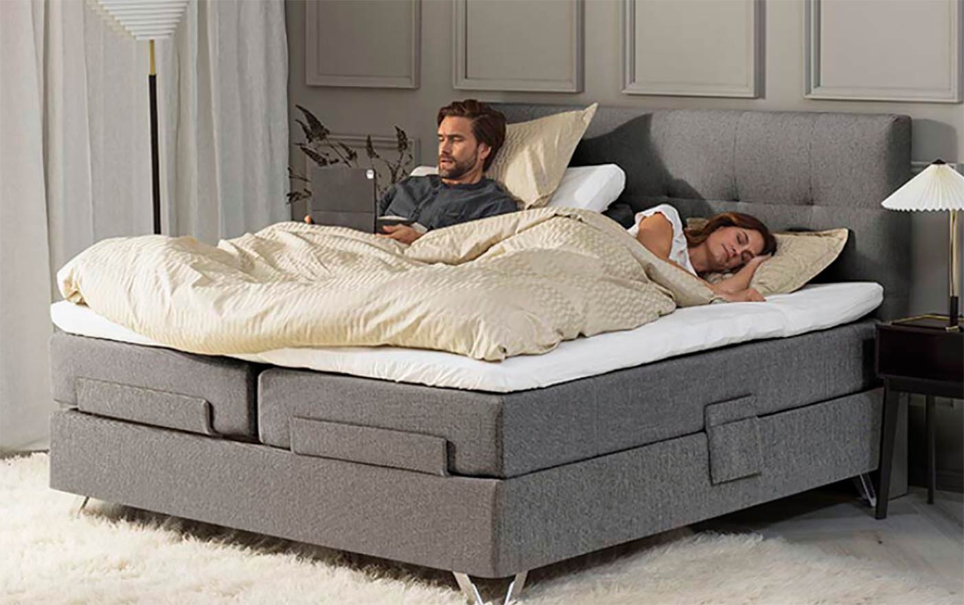 Camas articuladas con posiciones individuales para personalizar el descanso en pareja